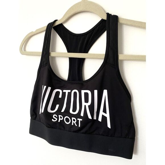 Victoria Sport Victoria Secret Black Sports Bra No Padding Logo - Picture 4 of 7